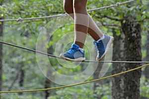 Walking at the adventure park