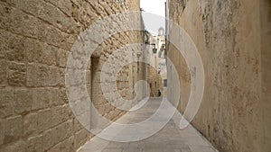 Walking along the medieval streets of old Mdina.