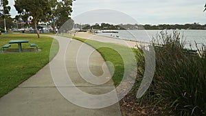 Walking along the water in Paynesville in Australia