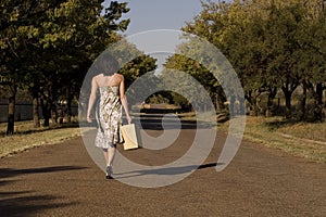 Walking away brunette