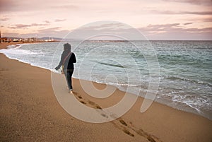 Walking on the beach