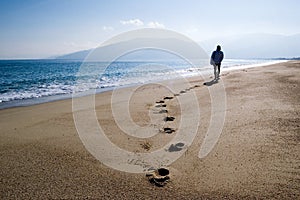 Walking at the beach