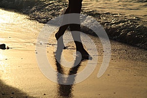 Walking on the beach