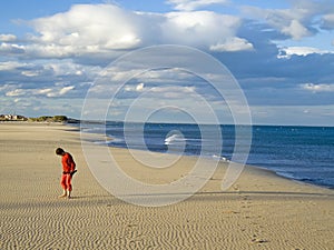 Walking at the beach