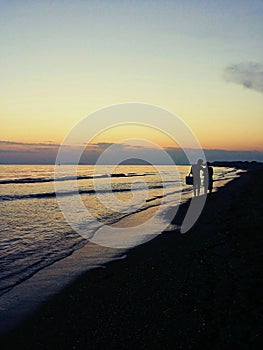 Walking on the beach