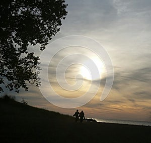 Holding hands at the beach