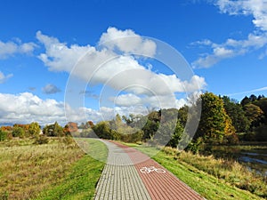 Walking and bike ride near river