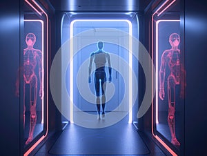 Are we walking blindly into the unknown with ondemand body scanners and AI . AI generation photo