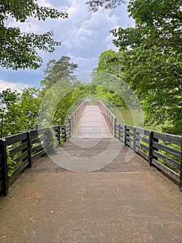 Walking Bridge Over Lake photo