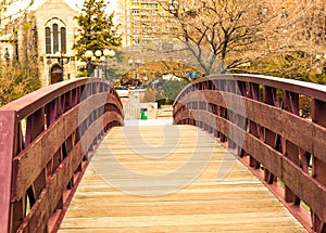 Walking Bridge Over River