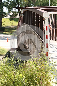 Walking bridge spanning the Red River