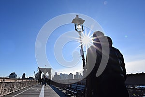 Walking on Brooklyn Bridge