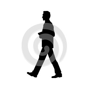 Walking business person sihouette illustration side view