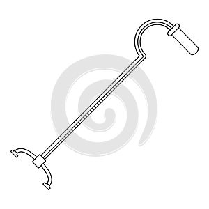 Walking cane icon, outline style