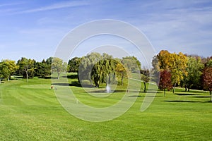 Walking A Colorful Golf Course