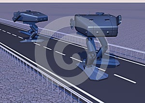 Walking combat robot. picture 6