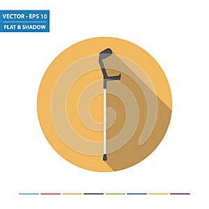 Walking crutch flat icon