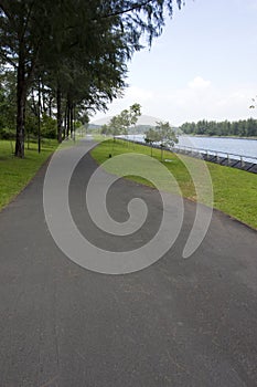 Walking and cycling path by the river