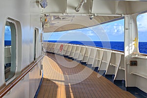 Walking deck on the cruise ship