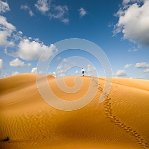 Walking in desert