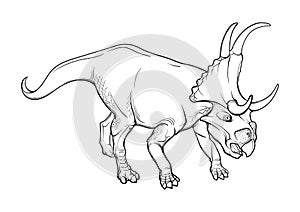 Walking Diabloceratops striped