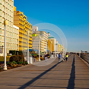 Walking Down On The Boardwalk At Myrtle Beach