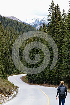 Walking down on Morain Lake Road