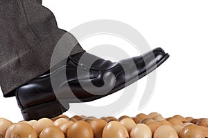 Walking on egg shells.