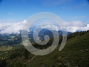 Walking in fiemme valley, trentino alto adige, italy