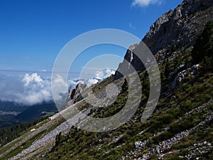 Walking in fiemme valley, trentino alto adige, italy