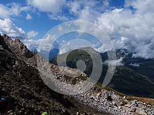 Walking in fiemme valley, trentino alto adige, italy