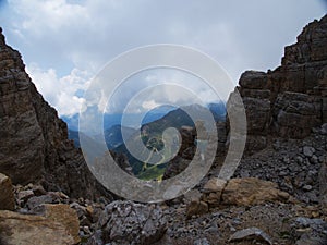 Walking in fiemme valley, trentino alto adige, italy