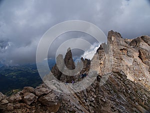 Walking in fiemme valley, trentino alto adige, italy