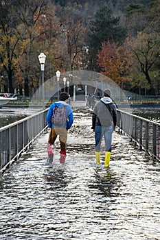 Walking in the flood