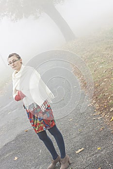 Walking in foggy day - Poland.