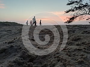 Walking with friends shadow scene