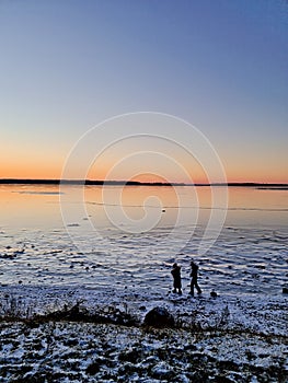 Walking on a frozen lake