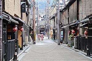 Walking at Gion, Kyoto, Japan.