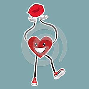 Walking Heart Sticker