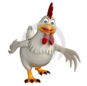 walking Hen cartoon character