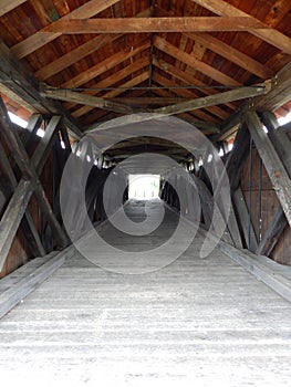 Walking inside the Cover Bridge