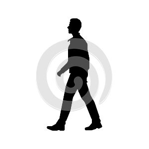 Walking male person sihouette illustration side view