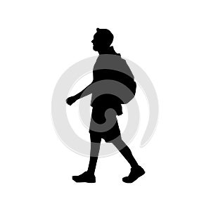 Walking male person sihouette illustration side view