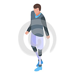 Walking man amputated legs icon, isometric style