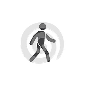 Walking man icon in flat style. People vector illustration on isolated background. Transport sign business concept