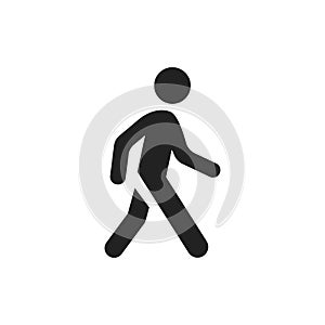 Walking man vector icon. People walk sign illustration