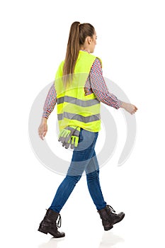 Walking Manual Worker Woman