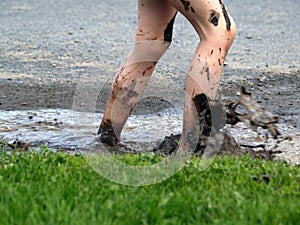 Walking through the mud photo