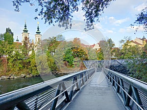 Walking the Murinsel in Graz