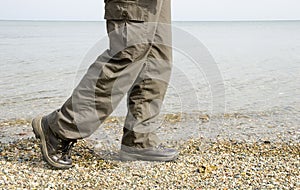 Walking next to the sea